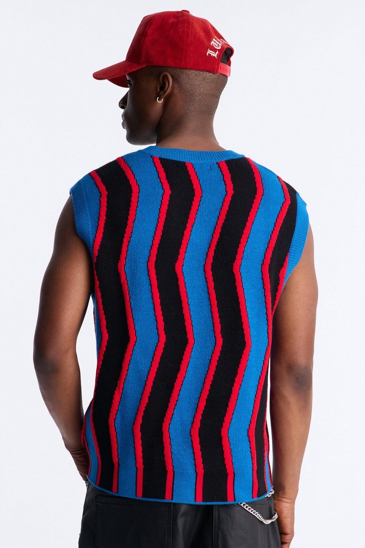 After Midnight Flame Sweater Vest - Blue