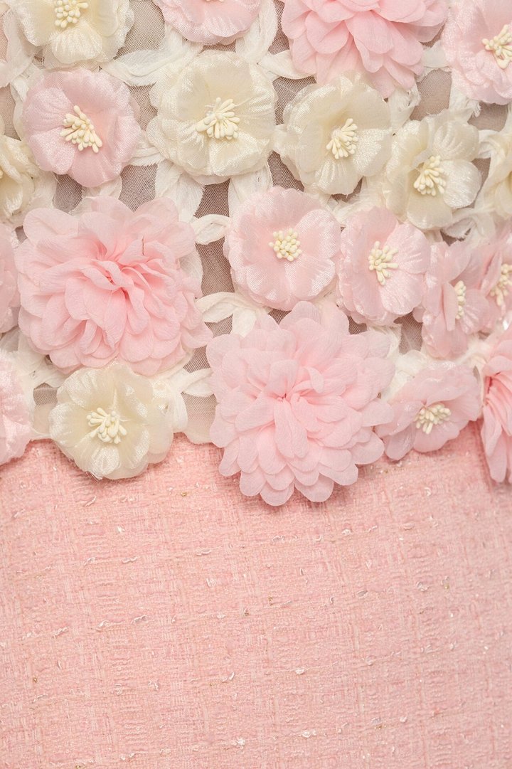 Blushing Bloom Floral Applique Top - Pink/combo