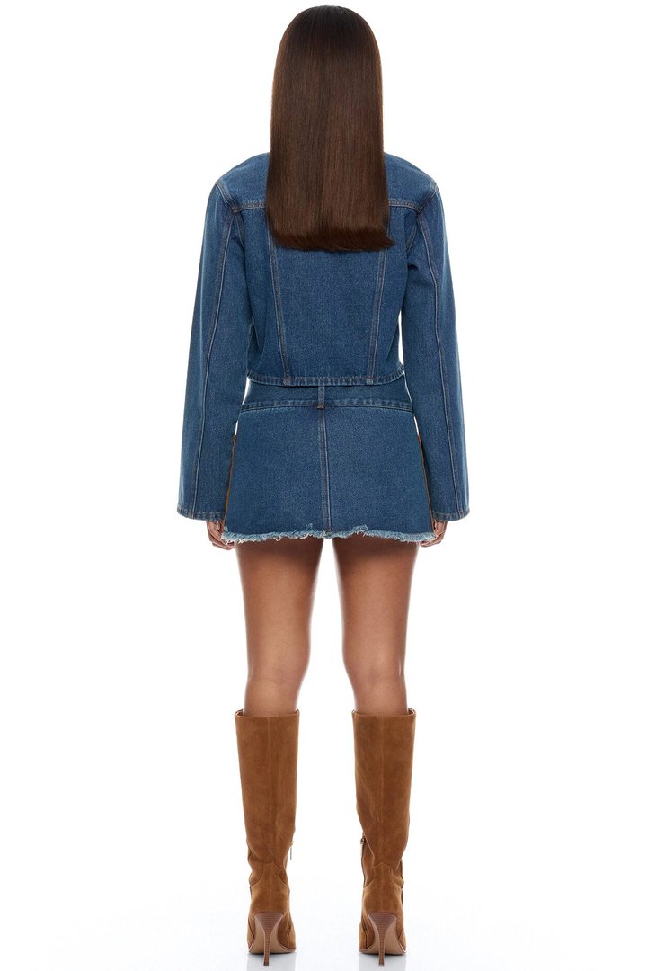 Sadie Patchwork Mini Skirt Set - Denim