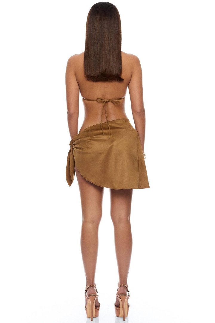 Desert Living 3 Piece Suede Sunsuit Set - Brown