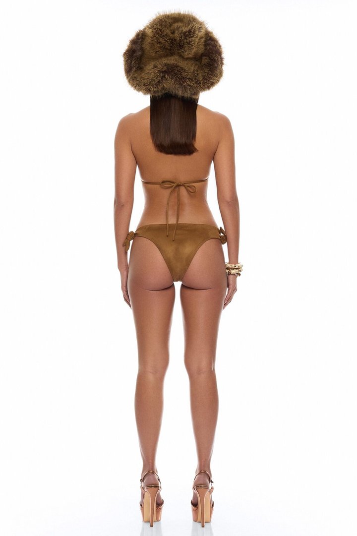 Desert Living 3 Piece Suede Sunsuit Set - Brown