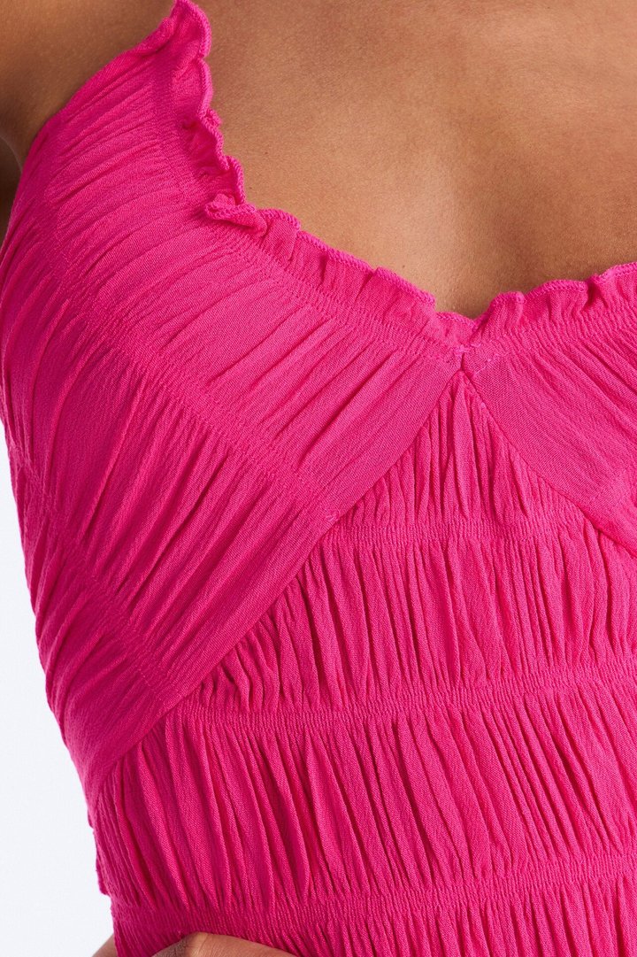 Pretty In Paradise Backless Maxi Dress - Hot Pink