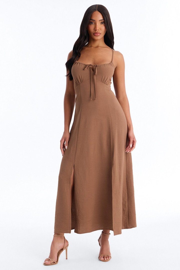 Sadie Sleeveless Airflow Maxi Dress - Brown
