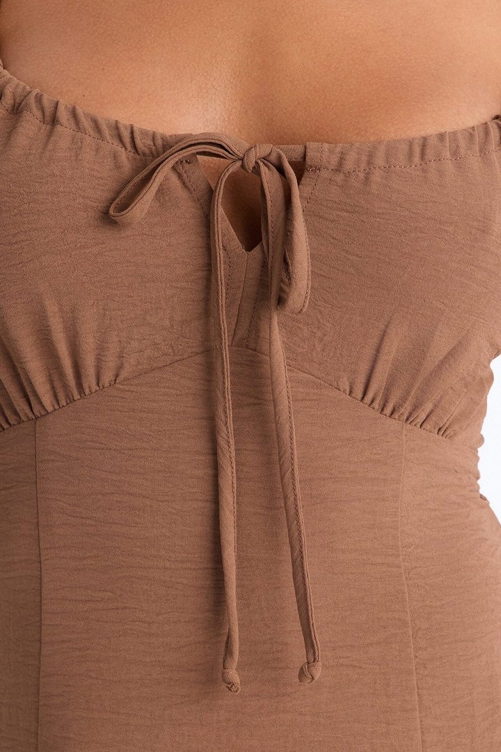 Sadie Sleeveless Airflow Maxi Dress - Brown