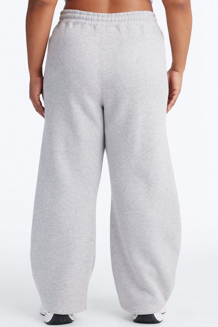 Brooke Fleece Baggy Barrel Sweatpants - Heather Grey
