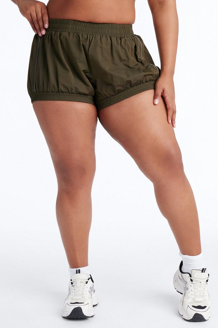 Make A Move Windbreaker Bloomer Shorts - Olive