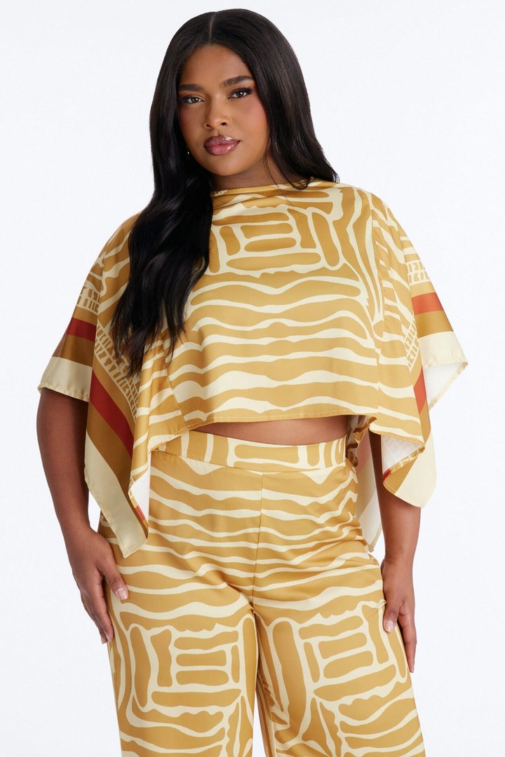 Sahara Sun Satin Pant Set - Gold