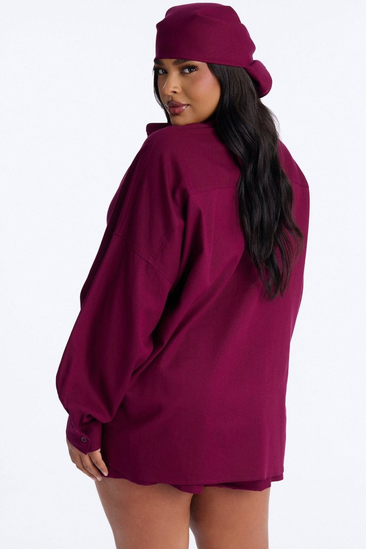 Dahlia 3 Piece Short Set - Plum