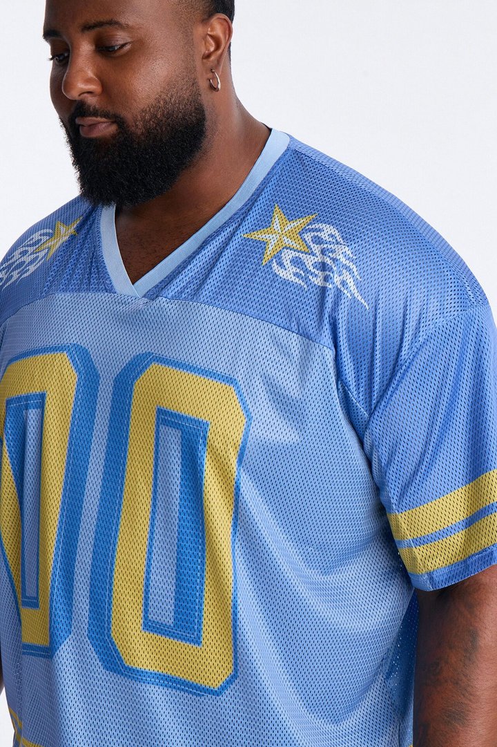 Burning Star Short Sleeve Jersey - Blue
