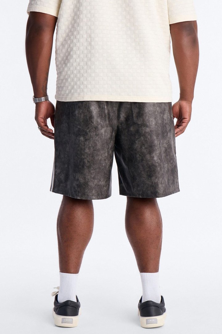 Relaxed Aubrey Hill Faux Leather Short - Black