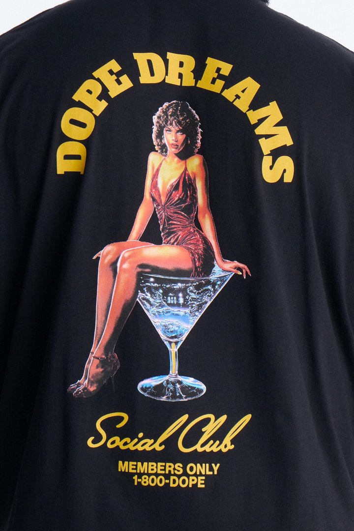 Dope Dreams Social Club Boxy Short Sleeve Tee - Black