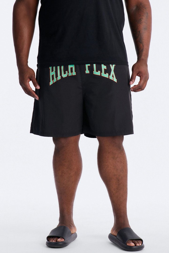 Rich Flex Swim Trunk 7″ - Black/Green