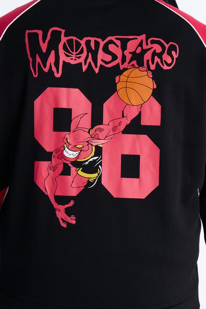 Space Jam Monstars Defense Paneled Zip Up Hoodie - Black