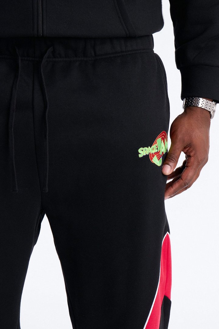 Space Jam Monstars Defense Paneled Straight Sweat Pants - Black