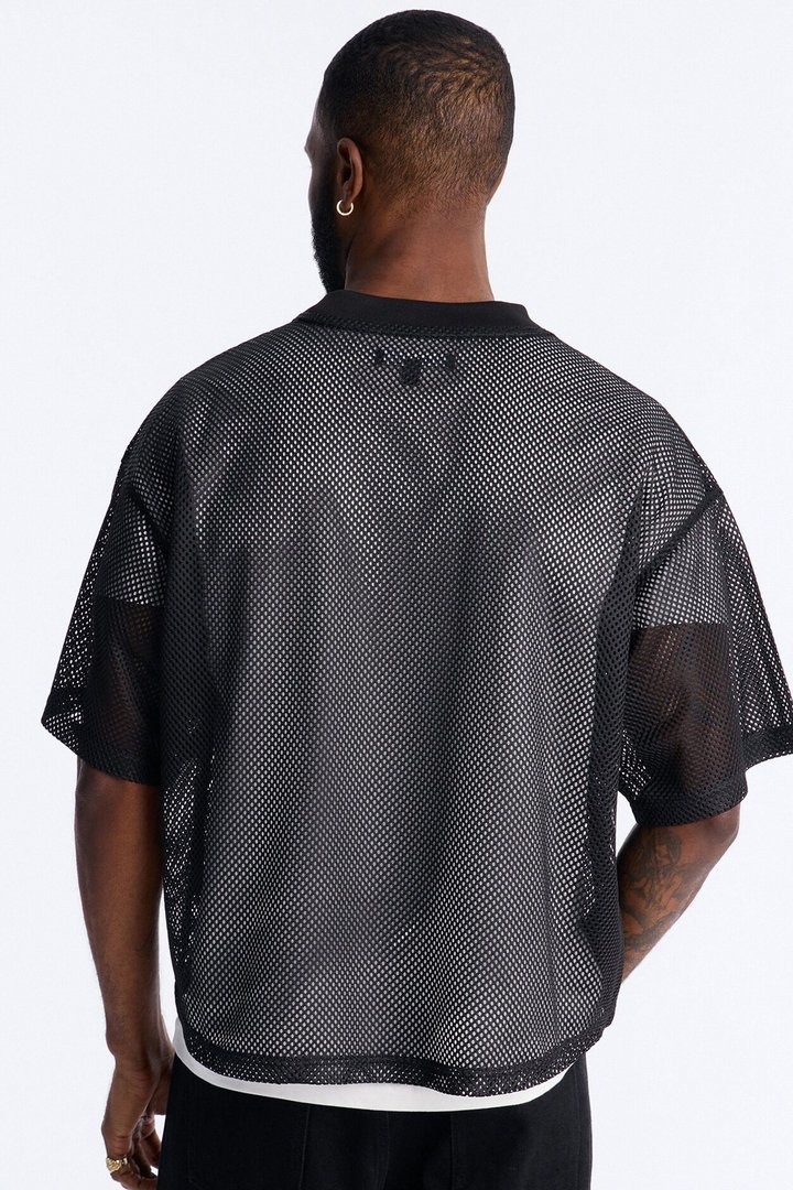 Soulmate Open Hole Mesh Top - Black