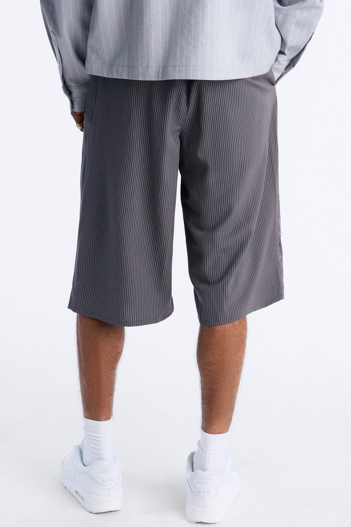 Baggy Center Stage Embellished Short - Grey