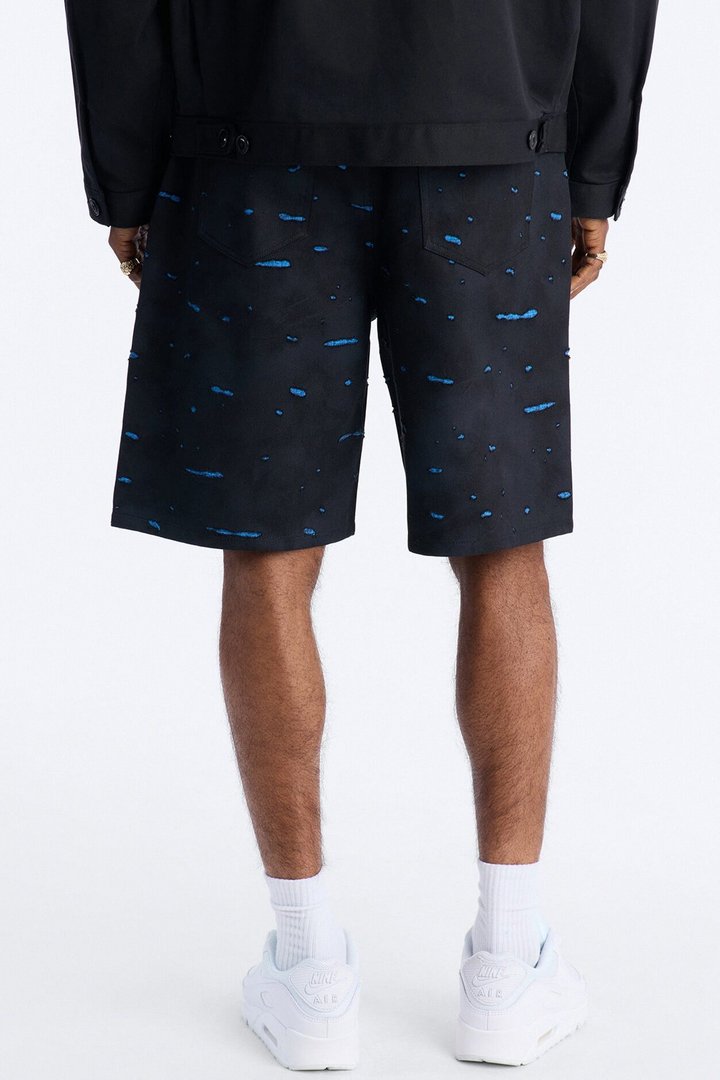 Relaxed Faded Moments Distressed Short - Bleach Blue Wash