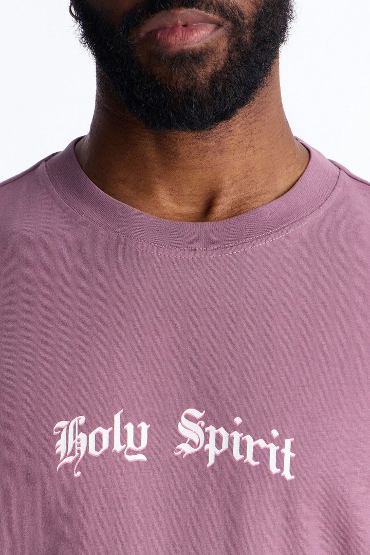 Holy Spirit Protect Me Oversized Short Sleeve Tee - Purple
