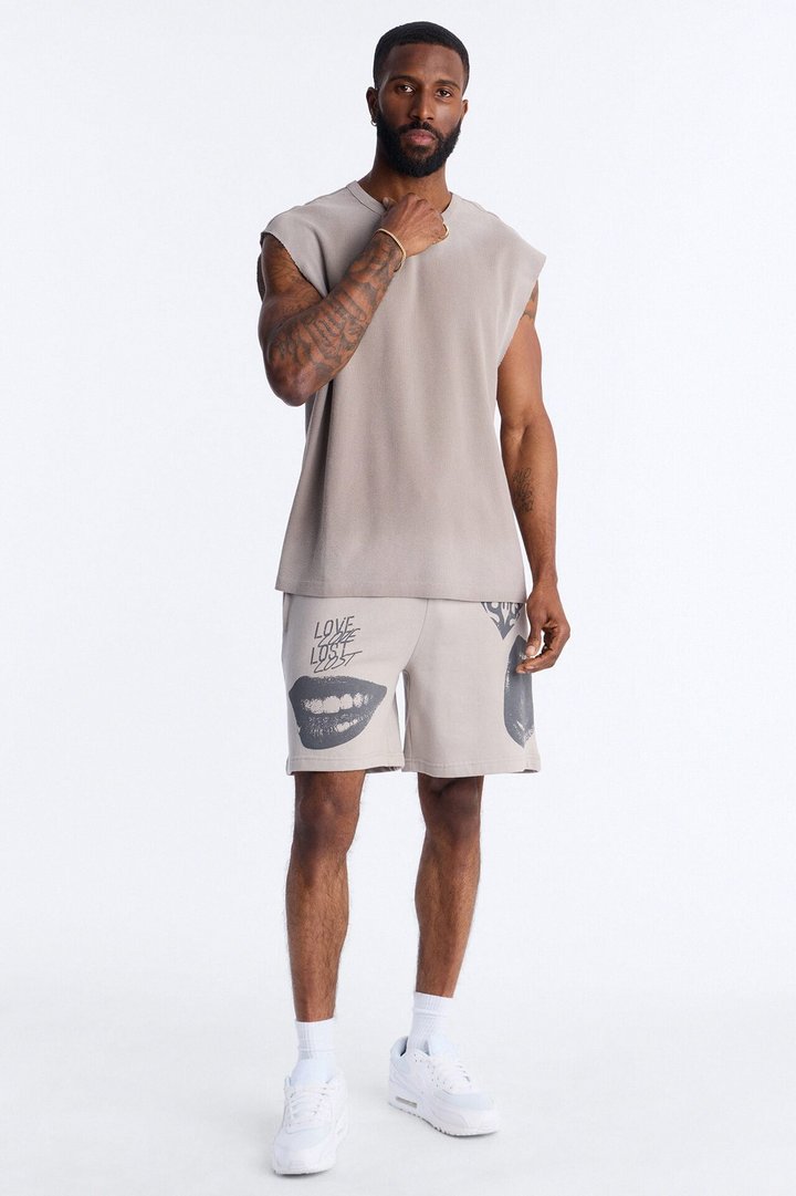 Relaxed Washed Muscle Tank - Stone
