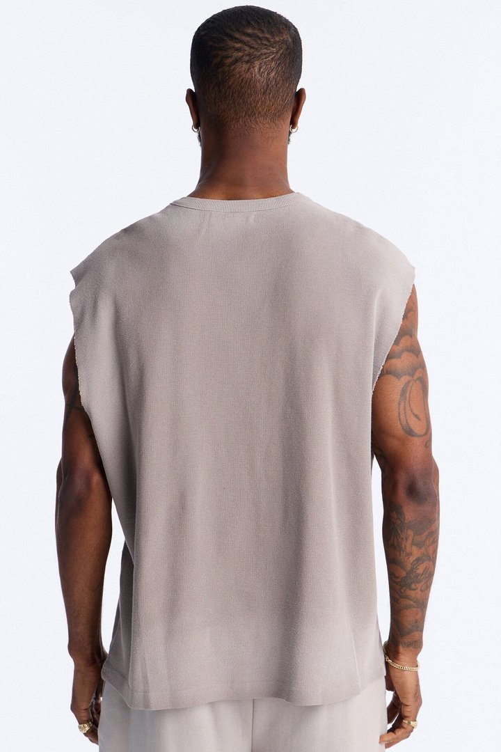 Relaxed Washed Muscle Tank - Stone