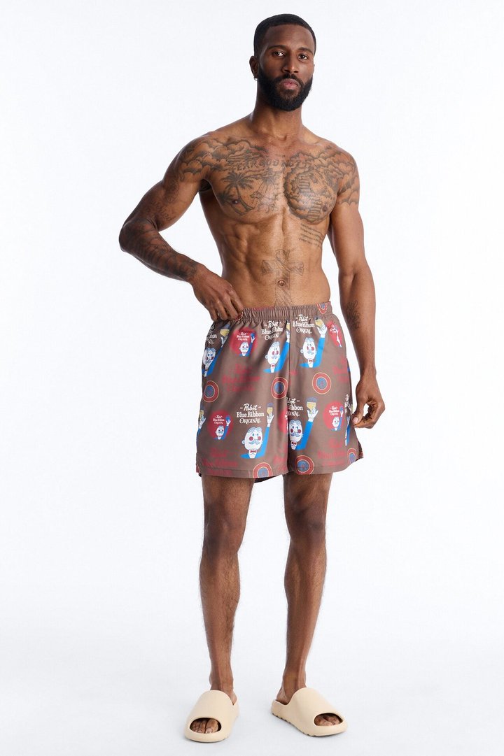 Blue Ribbon Printed Swim Trunk 7″ - Multi Color