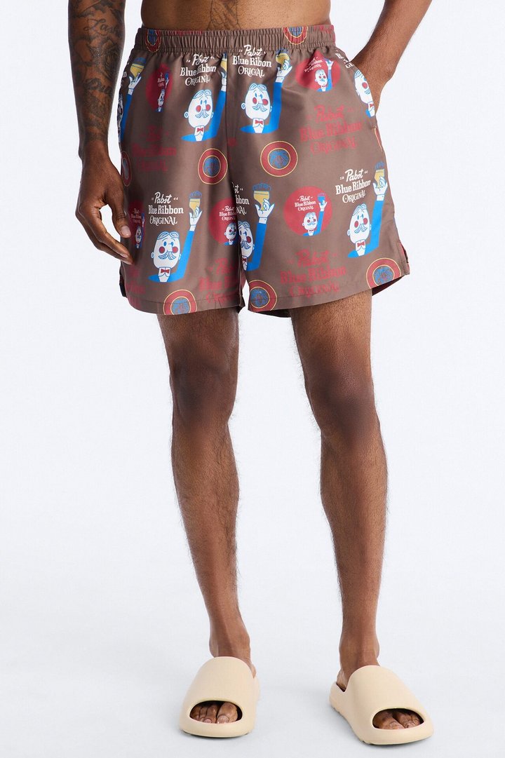 Blue Ribbon Printed Swim Trunk 7″ - Multi Color