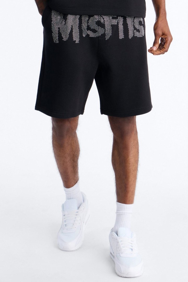 MIsfits Rhinestone Relaxed Sweatshorts - Black