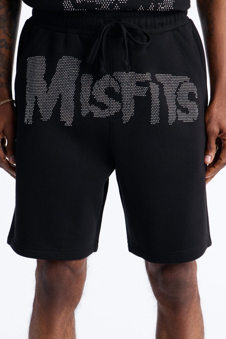 MIsfits Rhinestone Relaxed Sweatshorts - Black