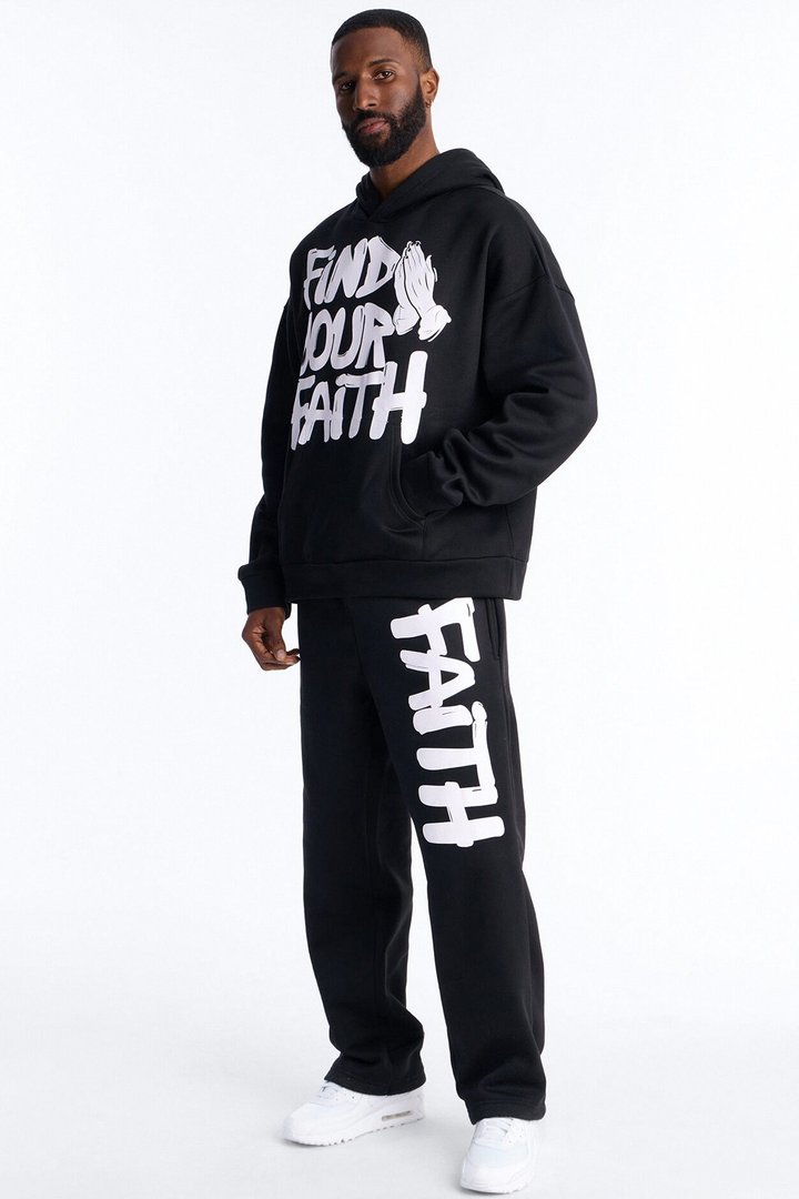 Find Your Faith Sweatpants - Black