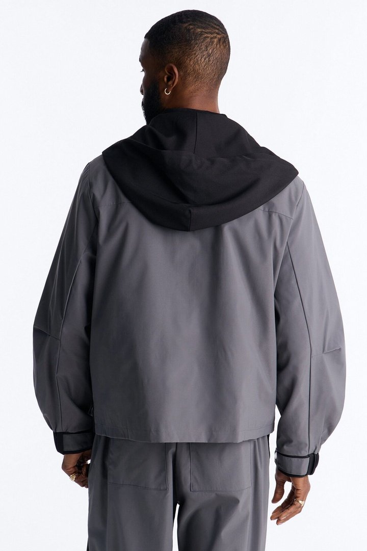 Oversized Montalvo Mixed Worlds Shirt Jacket - Black