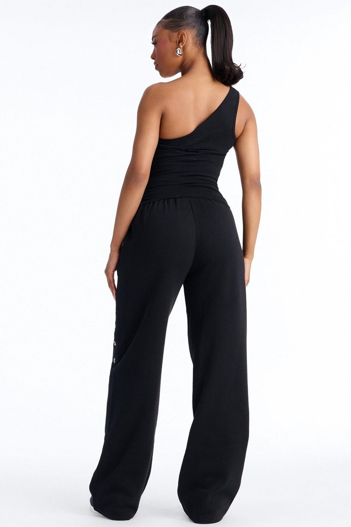 Von Dutch Rocker Wide Leg Grommet Pant - Black