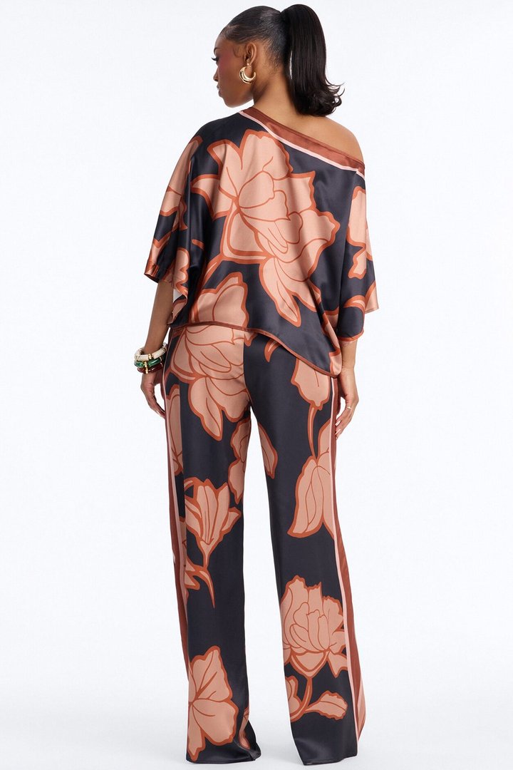 Florinda Satin Pant Set - Black/combo