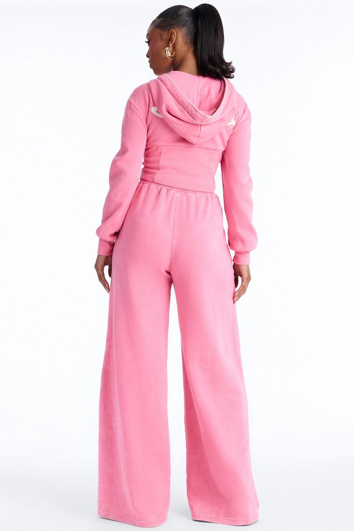 Von Dutch Washed Faded Love Pants - Pink