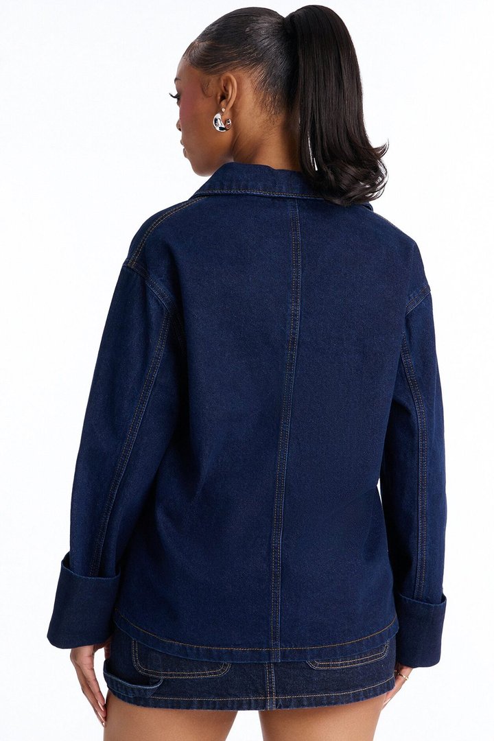 Misty Oversized Denim Top - Dark Wash