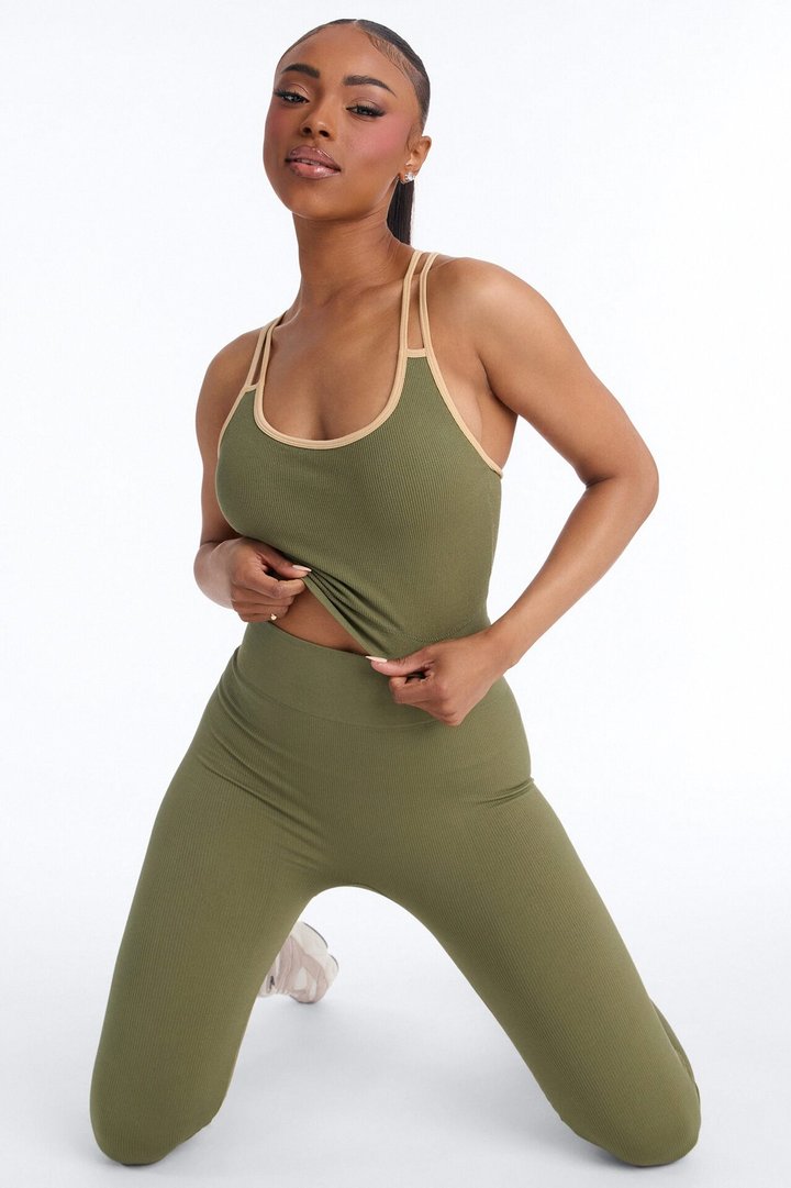 High Impact Seamless Legging Set - Olive