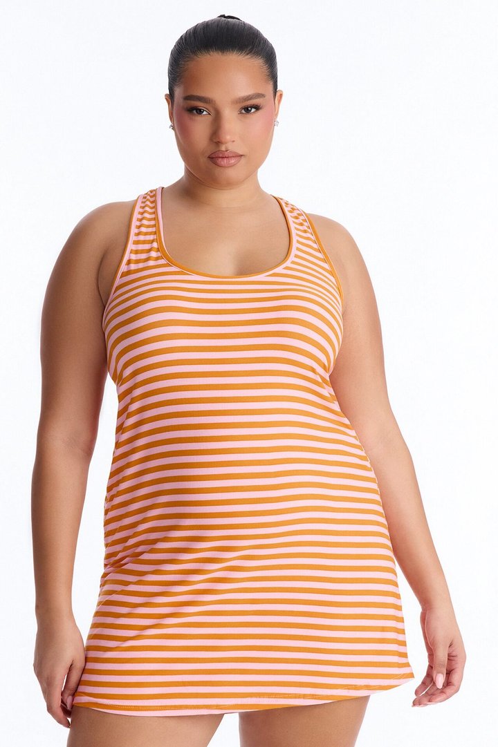 Need A Nap PJ Sleep Dress - Orange/combo