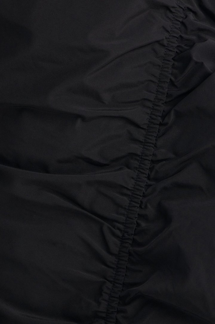 Ariana Low Rise Ruched Stacked Nylon Pant 33″ - Black