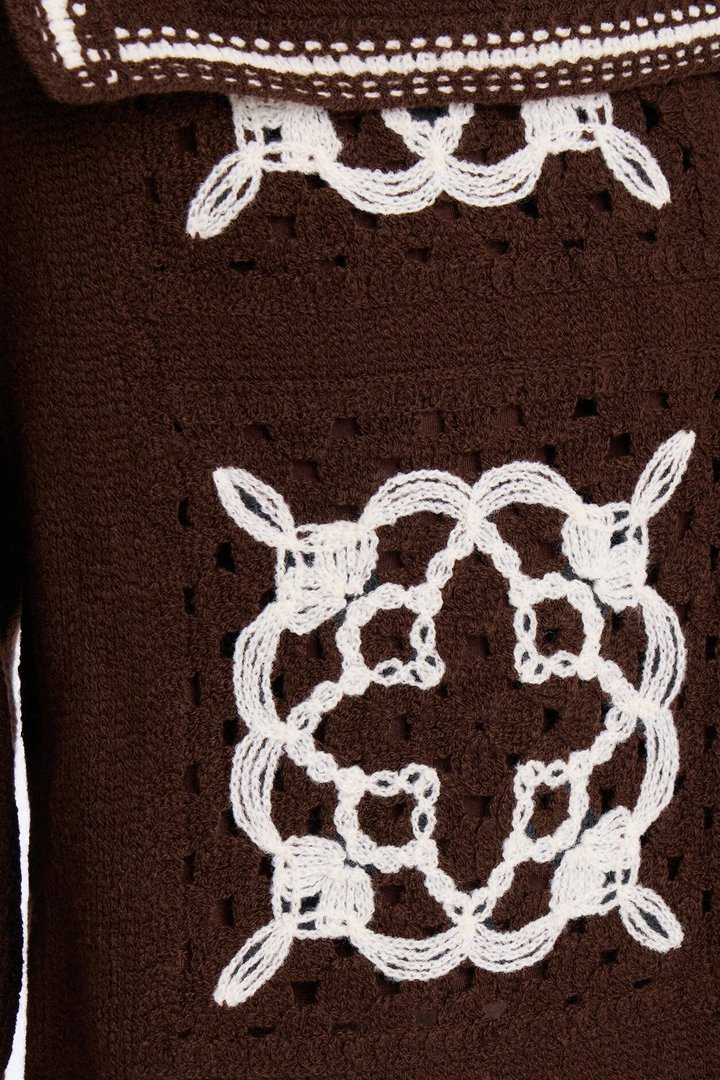 Relaxed Lido Isle Crochet Short - Brown