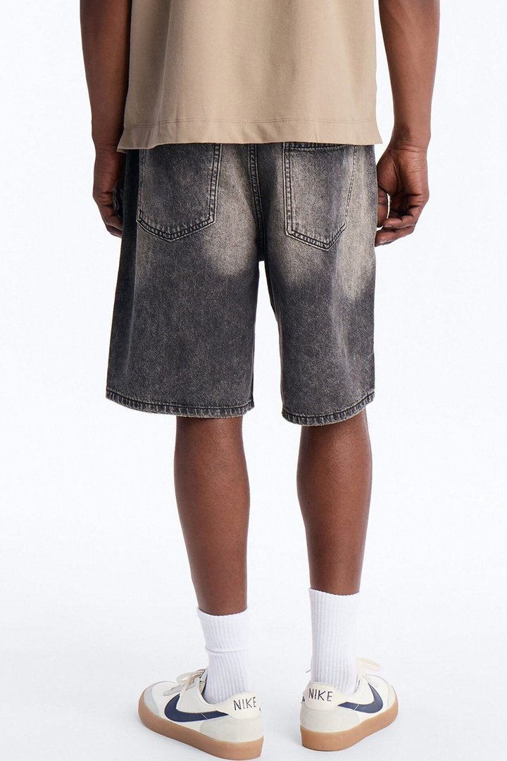 Venice Vintage Relaxed Denim Shorts - Black Wash