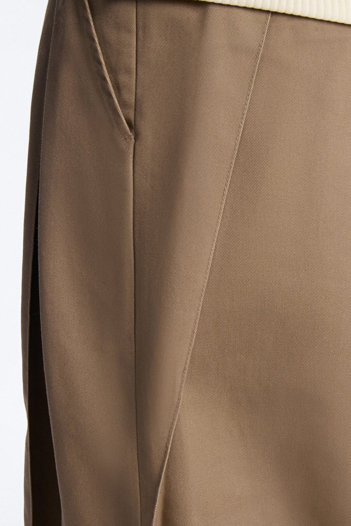 Wide Leg Doheny Abstract Blade Trouser - Tan