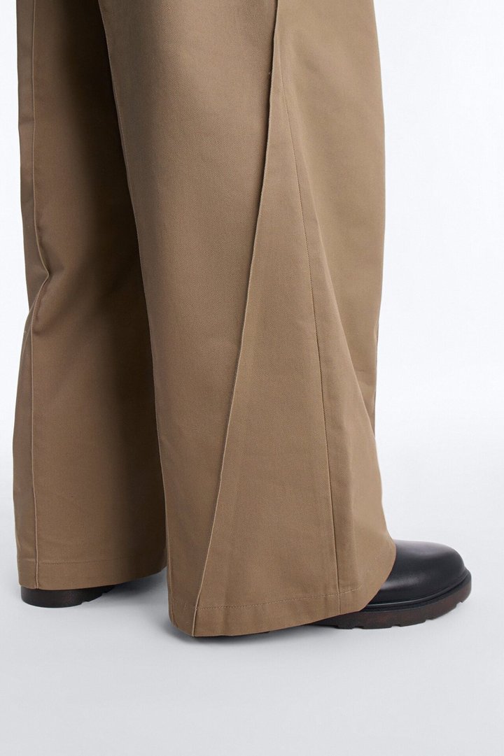 Wide Leg Doheny Abstract Blade Trouser - Tan