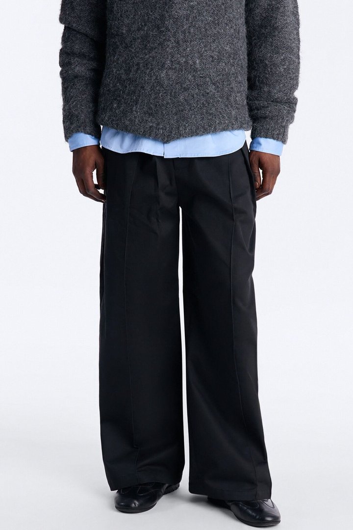 Wide Leg Doheny Abstract Blade Trouser - Black