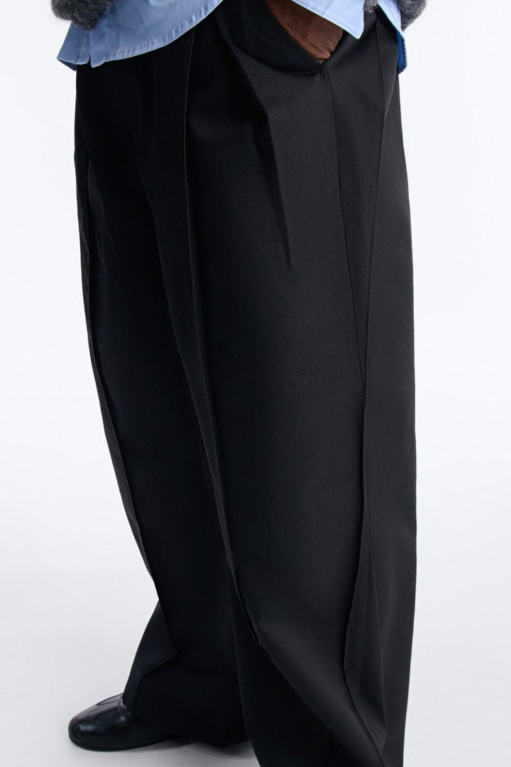 Wide Leg Doheny Abstract Blade Trouser - Black