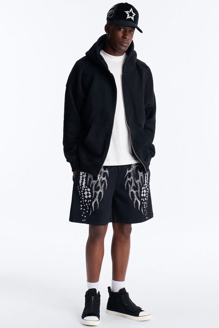 Digital Tribal Sweatshorts - Black