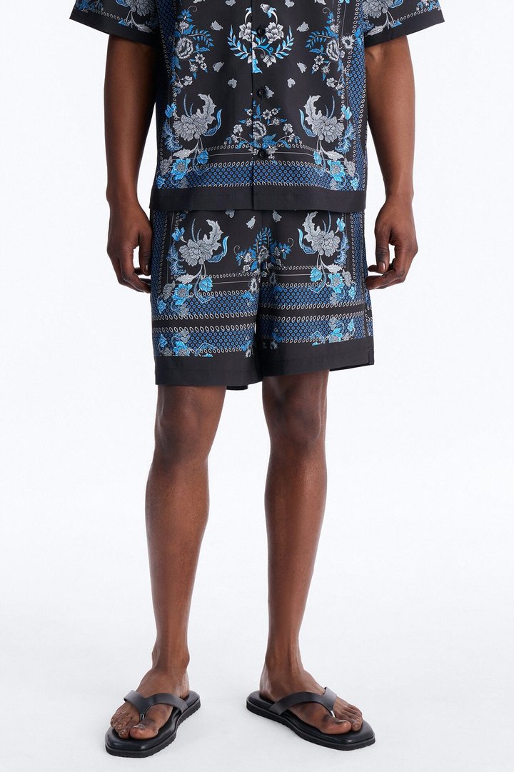 Mirage Bloom Swim Trunk 7″ - Black