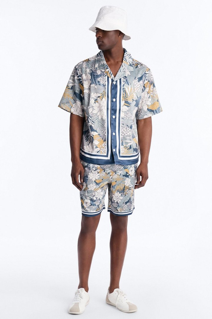 Relaxed Palm Vista Short - Blue