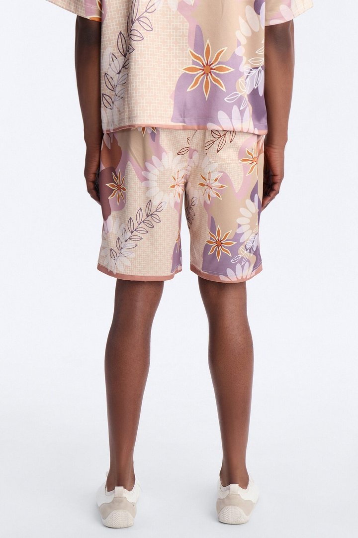 Relaxed Palm Bloom Short - Pink