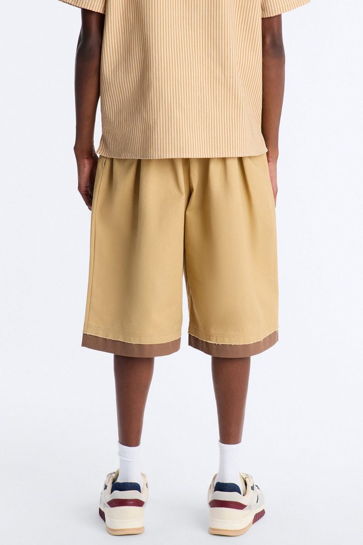 Baggy Pleated Milano Short - Tan
