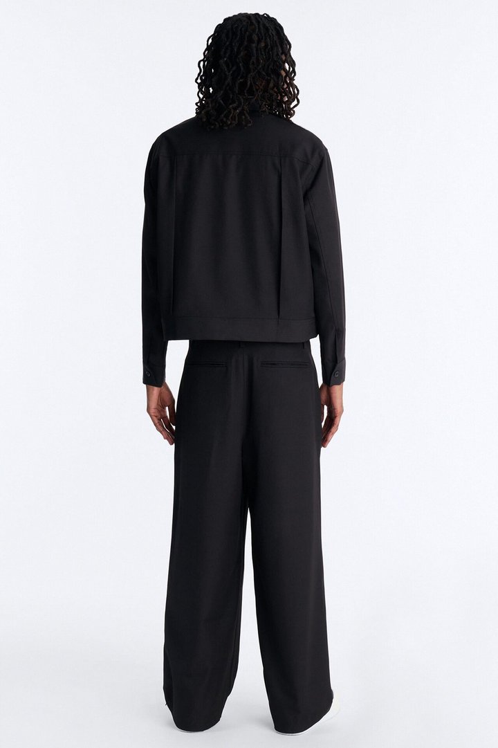 Relaxed Vertical Sync Zip Jacket - Black