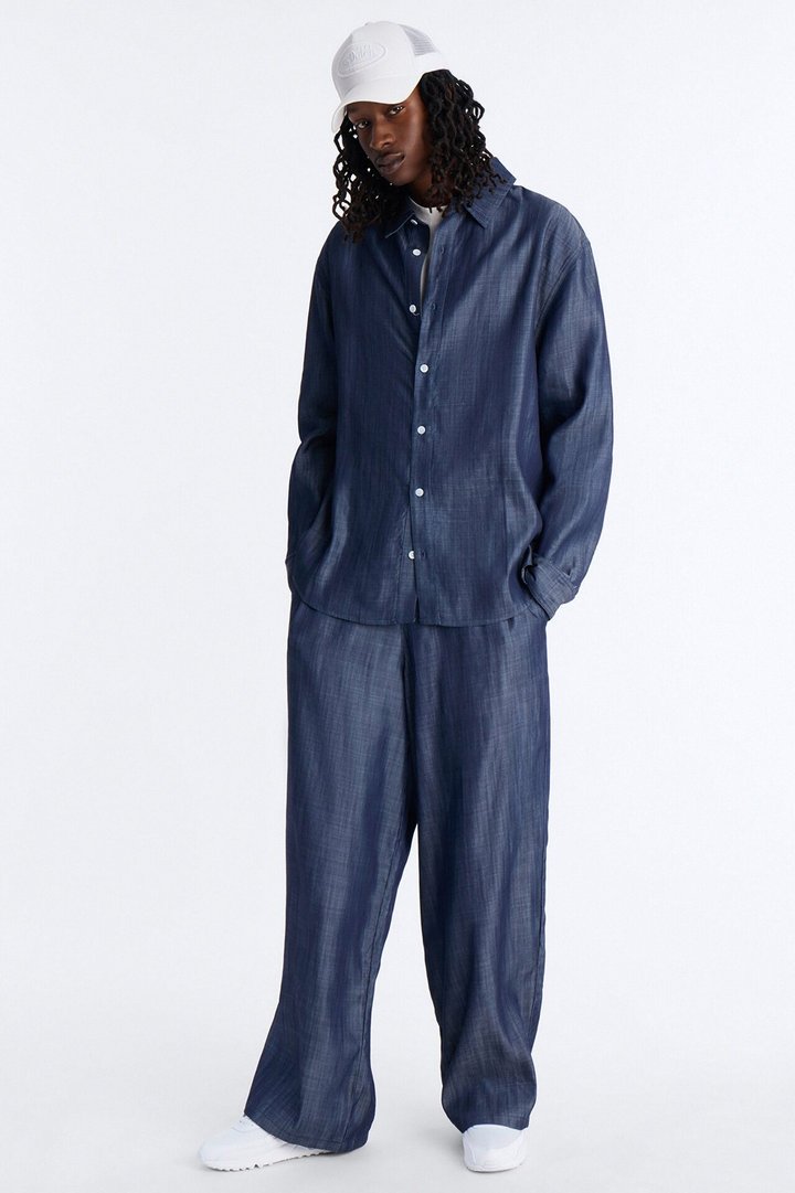 Mercer Gates Relaxed Button Up Shirt - Indigo